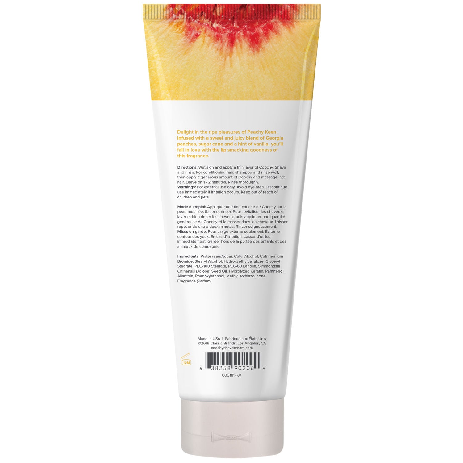 Coochy Peachy Keen Shave Cream for Bikini and Body Care 3.4 Oz Bath & Body