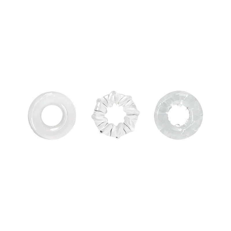 Renegade Dyno Rings Clear Cock Rings Set of 3 COCK RING Set