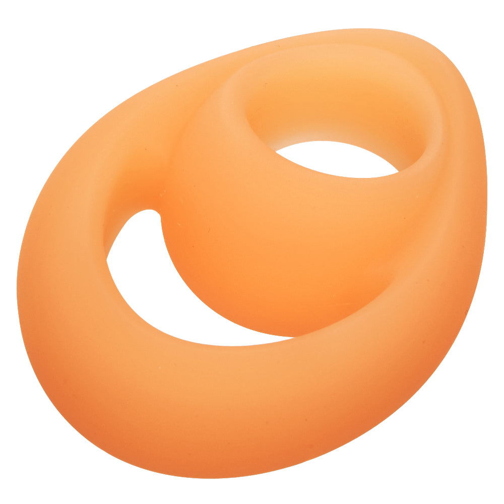 Alpha Glow-In-The-Dark Liquid Silicone Teardrop Ring in Orange > Cock Ring > Single