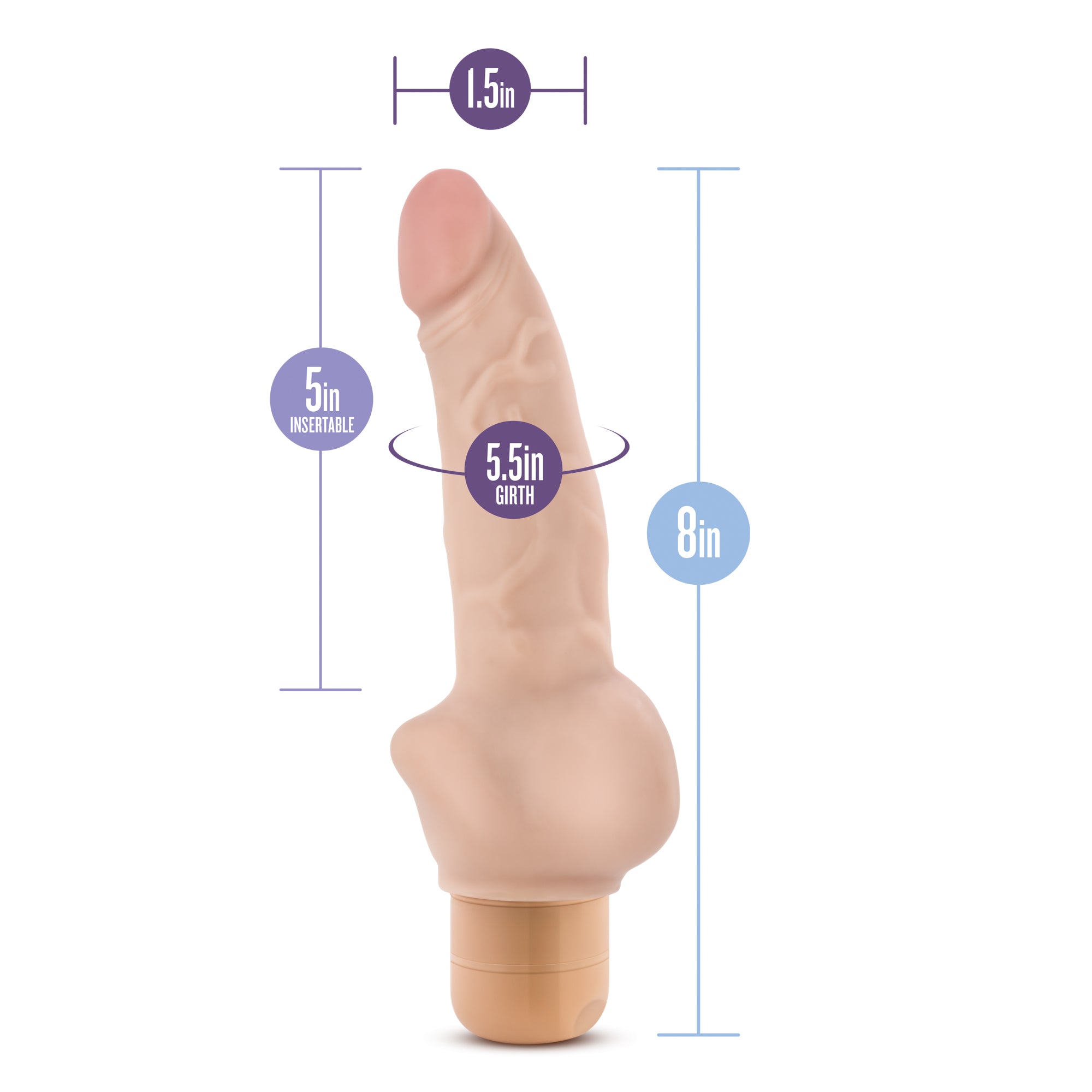 Dr Skin Cock Vibe 12 Inch Vibrating Cock Beige DONGS Vibrating