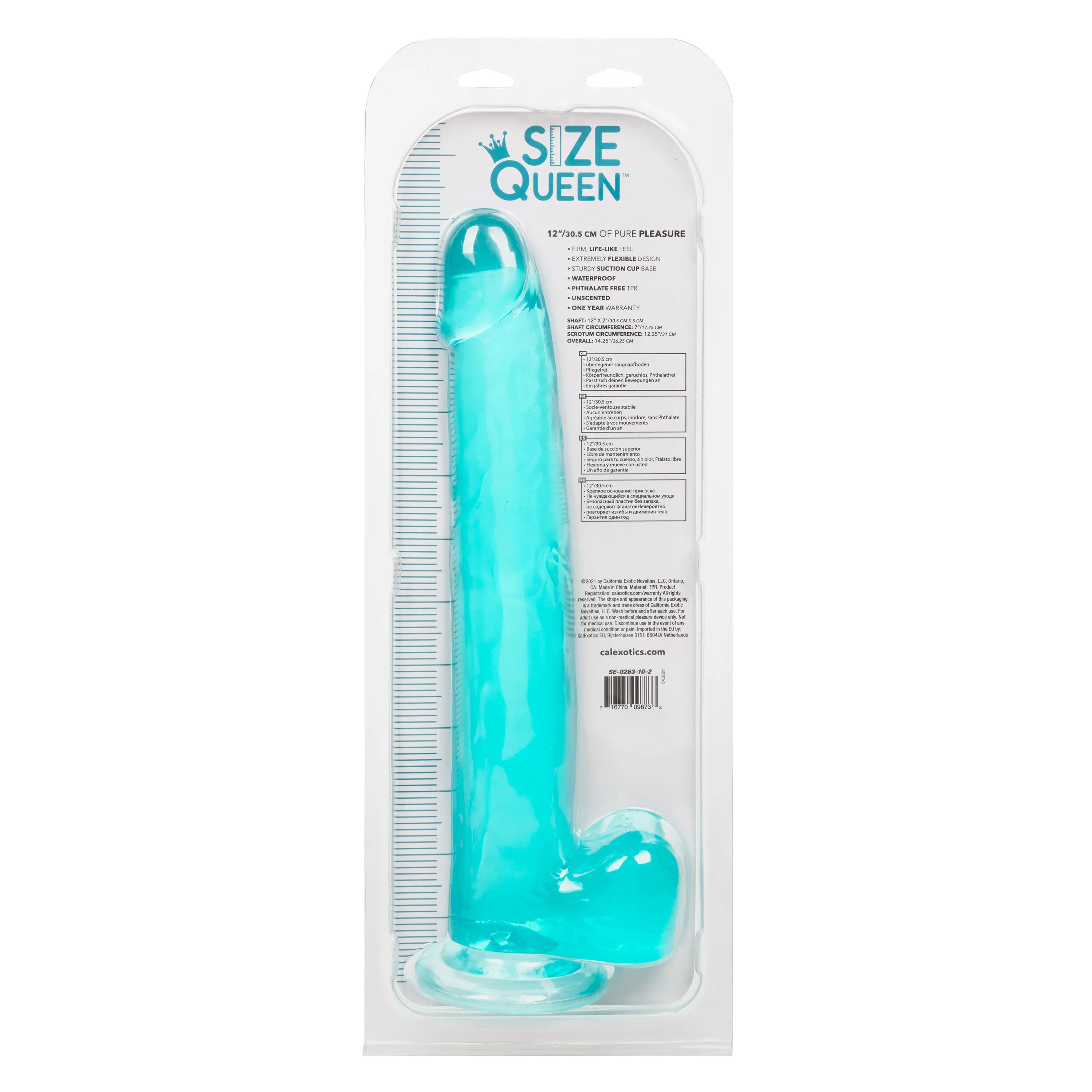 Size Queen 12 Inch Realistic Dildo – Firm 30.5 Cm Dildo Blue > Dildos > Large Dildos