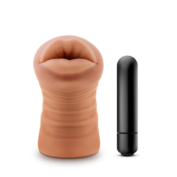 M for Men Isabella Mocha Realistic Vibrating Male Stroker Sleeve Strokers - Manual