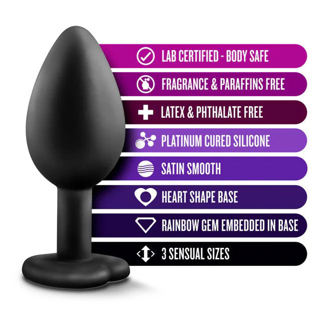 Luxe Bling Plugs Training Kit – 3 Sizes Silicone Anal Plugs with Heart Gems > Anal Range > Butt Plug Kits