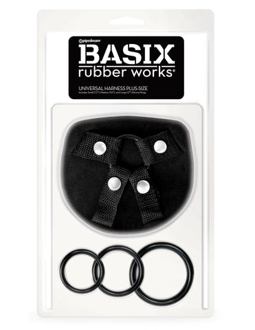Basix Rubber Works Universal Harness - Plus Size Black Harnesses & Strap-Ons