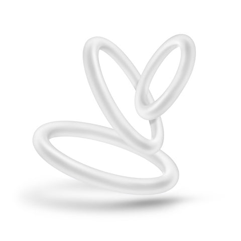 Performance Silicone Cock Ring 3 Pc Set White Glow COCK RING Set