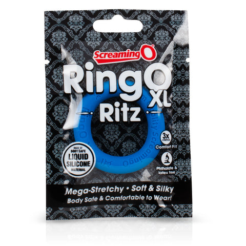 RingO XL Liquid Silicone Cock Ring in Black by Screaming O COCK RINGS