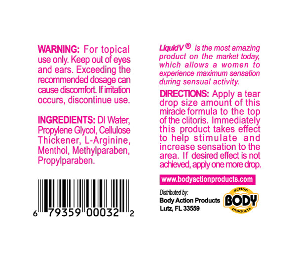 Liquid V Clitoral Stimulation Gel for Women 0.5 Oz Topical Enhancers Female