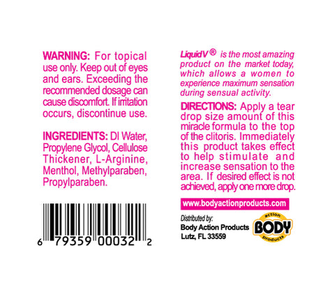 Liquid V Clitoral Stimulation Gel for Women 0.5 Oz Topical Enhancers Female