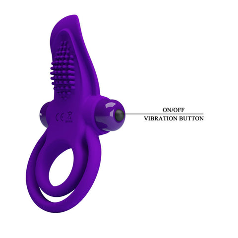 Pretty Love Vibrant (Purple) – Silicone Waterproof Vibrating Penis Ring with 10 Vibration Modes > Cock Ring > Vibrating