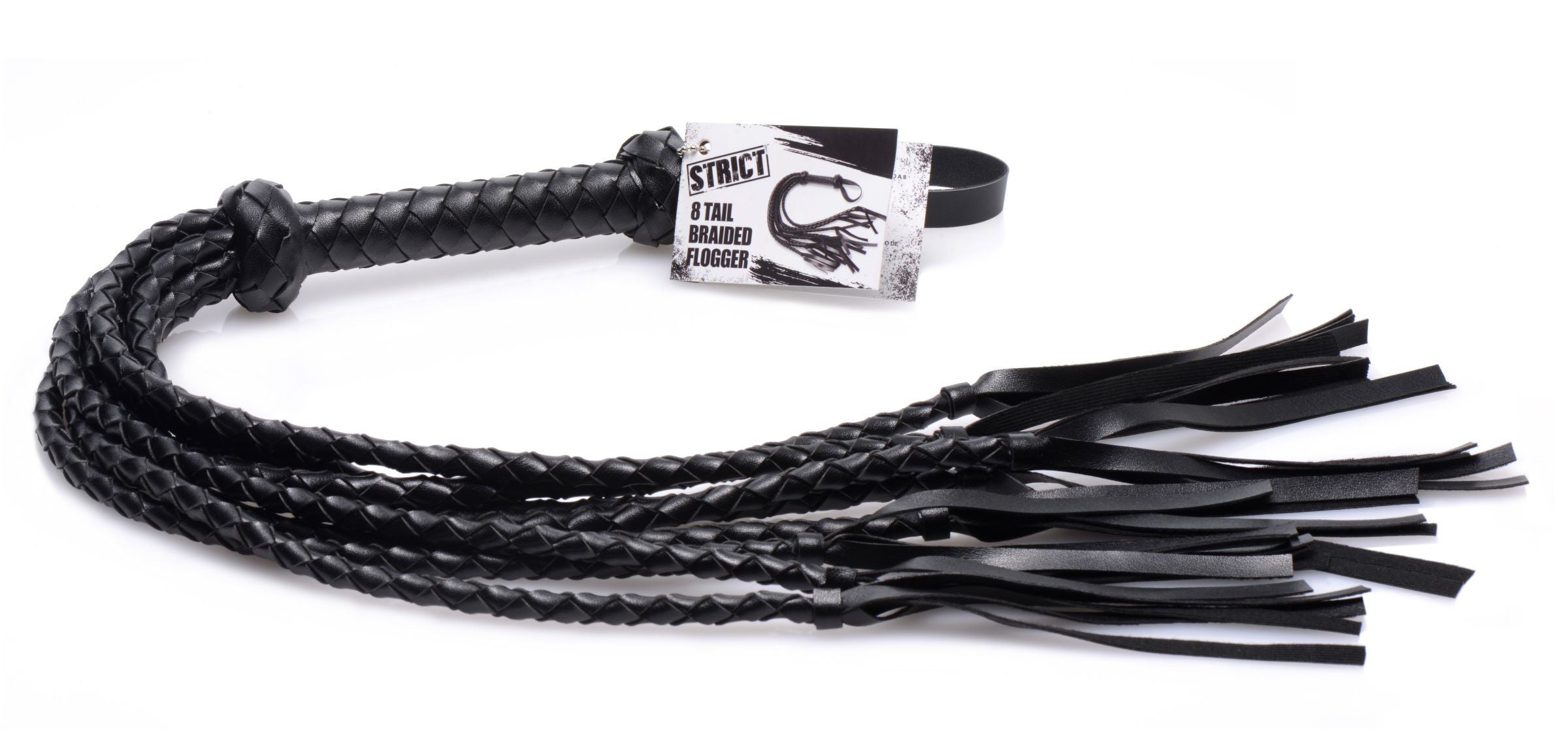 8 Tail Braided Flogger – Durable Leather Bondage Flogger Secondary image