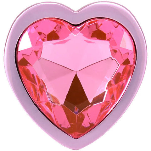 Booty Bling Metal Heart Plug (Pink) – Medium Metal Butt Plug > Anal Range > Jewel Butt Plugs