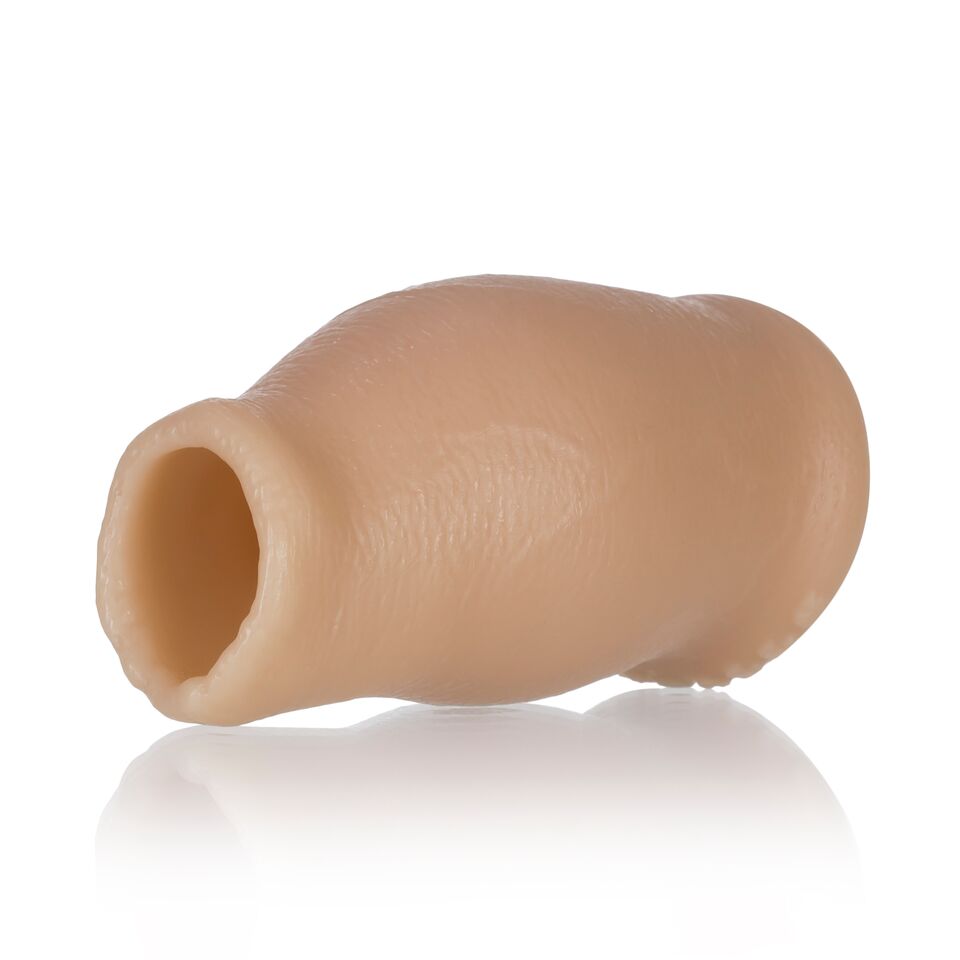 Hood Moreskin Silicone Faux Foreskin Sex Toy Medium Large Light Tone SLEEVES