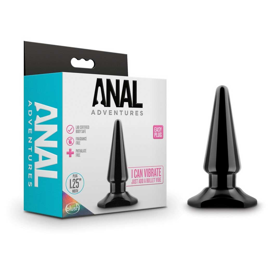 Anal Adventures Easy Plug Black (10.1 cm / 4 Inch) > Anal Range > Butt Plugs