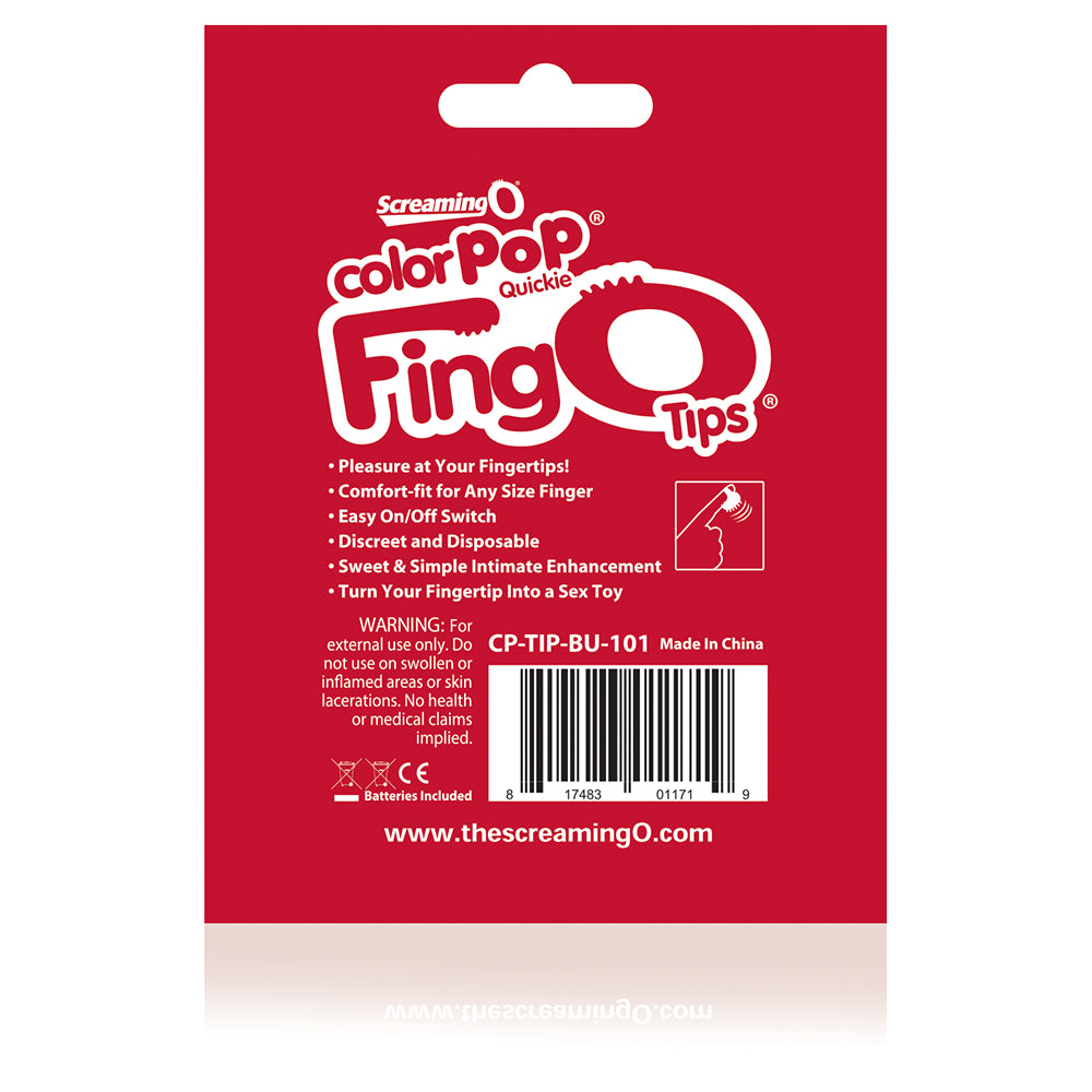 Colorpop Quickie Blue FingO Tips Mini Vibrator for Adults Finger Stimulator