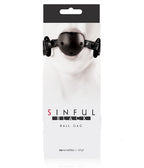 Sinful Ball Gag with Adjustable Strap – Comfortable Fit Silicone Ball Gag Black > Bondage Gear > Gags and Bits