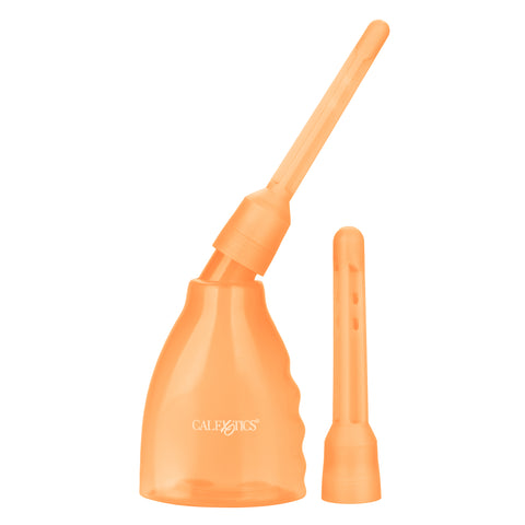 Ultimate Douche Orange Reusable Anal Cleaning System with Multi-Directional Probe and Slip Applicator Tip Douches