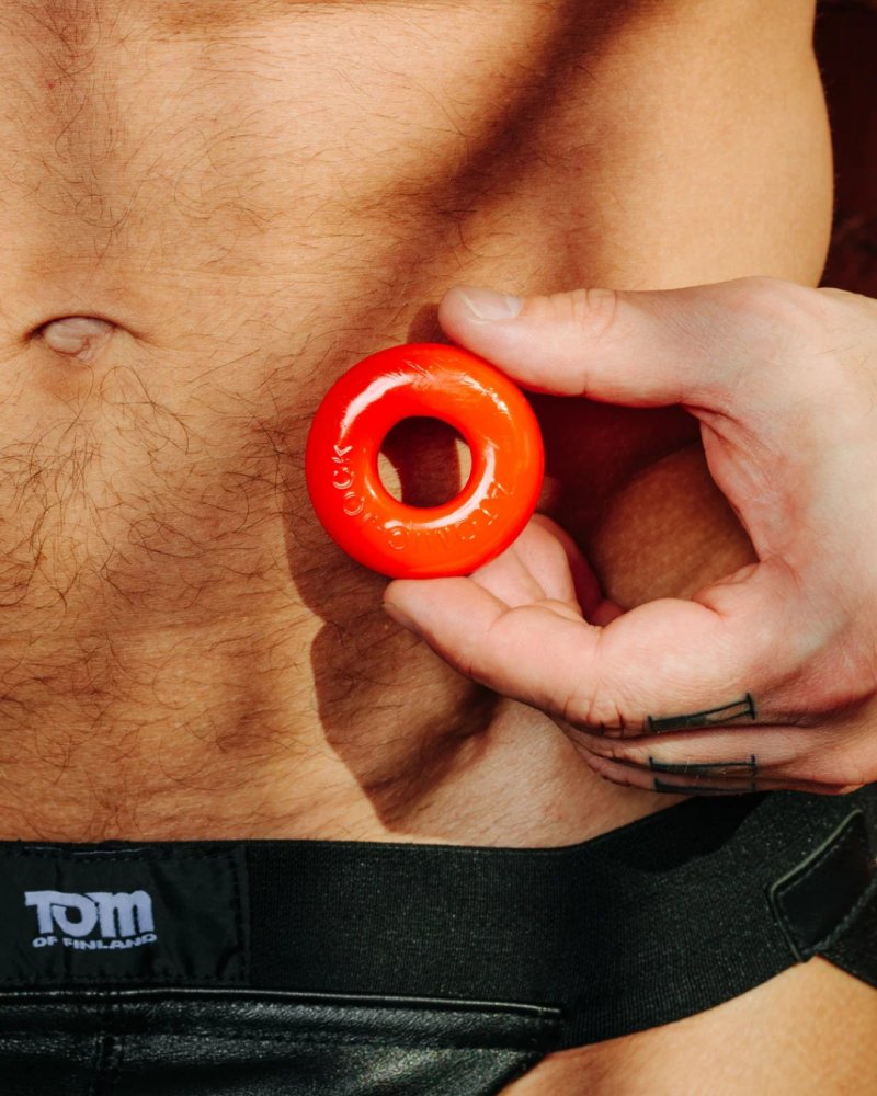 Oxballs Do-Nut 2 Jelly Cockring with Flat Inner Chamber Red