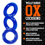 Willy Rings Pool Blue 3-Pack Super-Stretch Cockrings