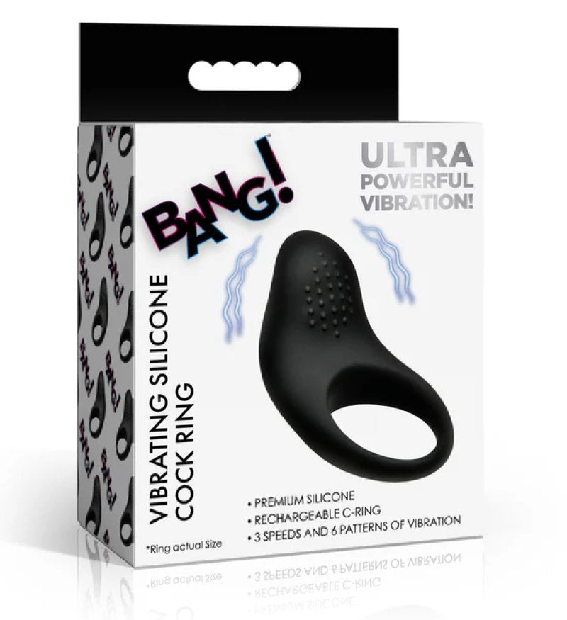 Bang! Vibrating Silicone Cock Ring – Rechargeable Couples Vibrator