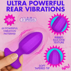 Bang! Ribbed Vibrating Silicone Butt Plug – Rechargeable Anal Vibrator