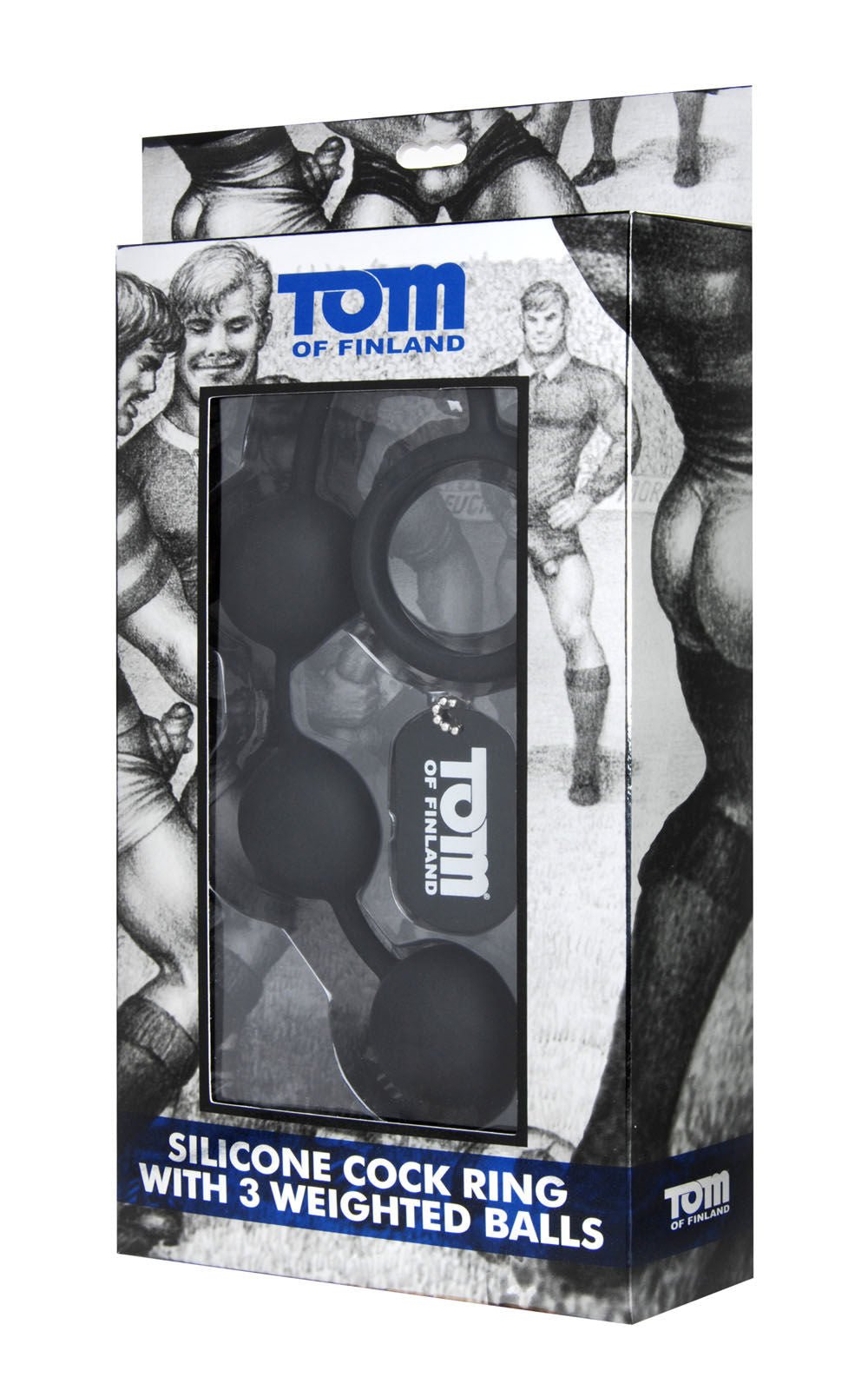 Tom of Finland Silicone Cock Ring with Weighted Anal Balls - 12" Length > Anal Range > Anal Beads