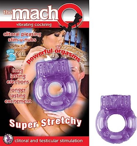 The Macho Pulsating Erection Purple Cock Rings Vibrating