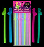 Glow in the Dark Naughty Straws Party Drinking Straws Set Multi > Novelties > Bachelor & Bachelorette Items