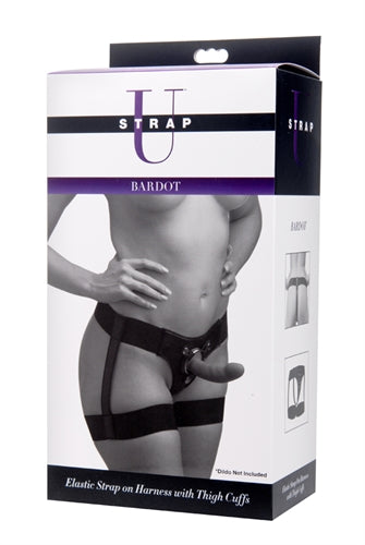 Bardot Elastic Strap-On Harness With Adjustable Thigh Cuffs > Dildos > Strap On Harnesses