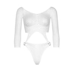 Leg Avenue Top Bodysuit with Thong (White) – Lingerie > Clothes > Bodies and Playsuits