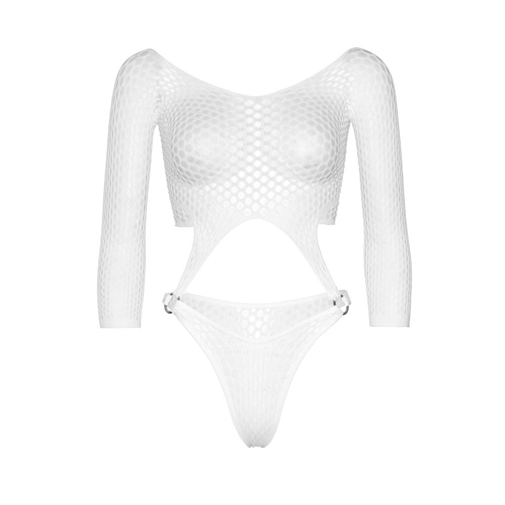 Leg Avenue Top Bodysuit with Thong (White) – Lingerie > Clothes > Bodies and Playsuits