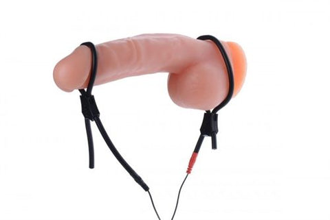 Vigor II Electro Stim Cock and Balls Ties Erotic Toy Black E-STIM TOYS