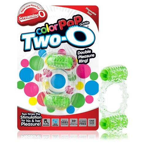 Two-O Blue Dual Vibrating Pleasure Ring for Couples Play Cock Rings Vibrating
