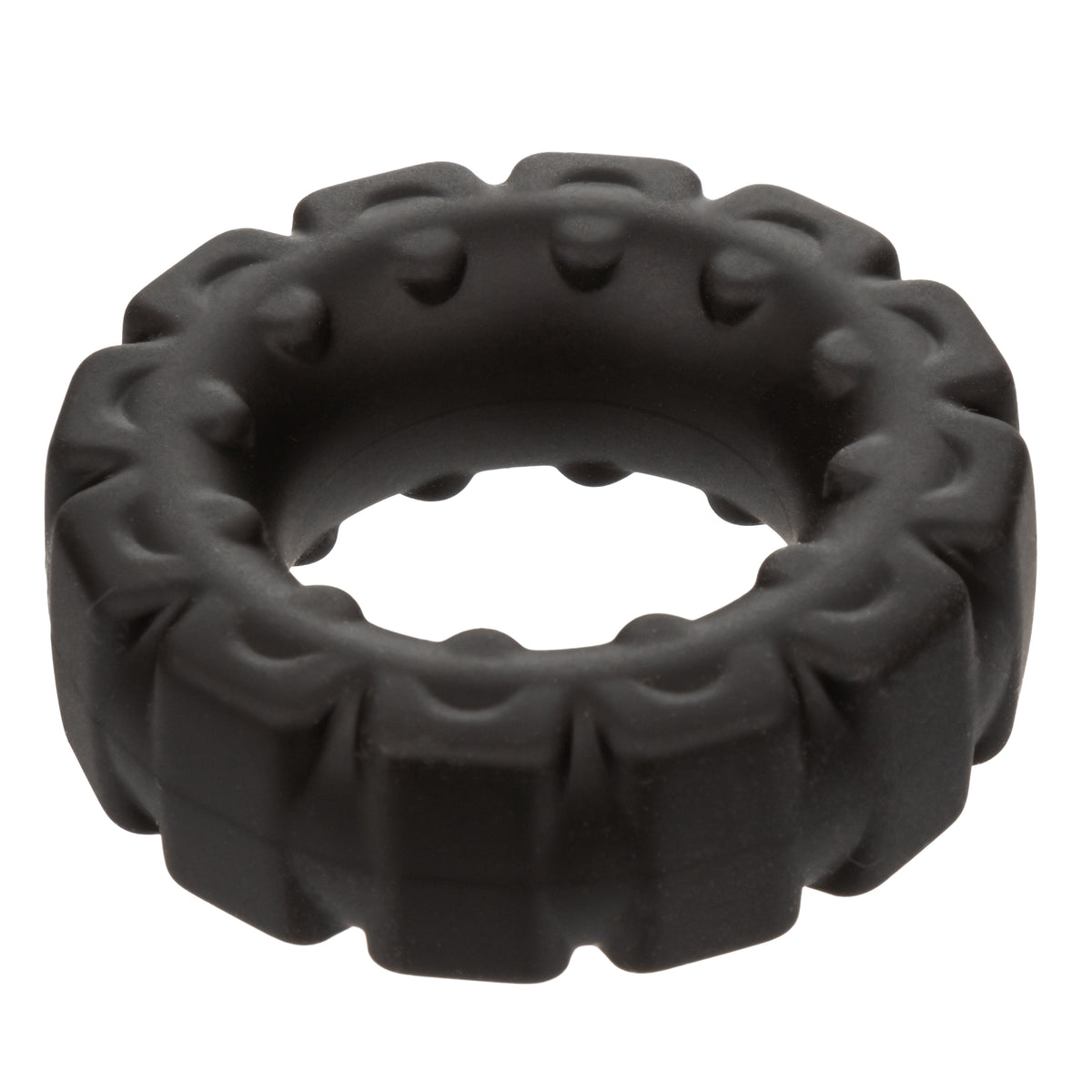 Alpha Liquid Silicone Prolong Tread Ring Black 1 Inch Diameter Stretchy Durable Waterproof > Cock Ring > Single