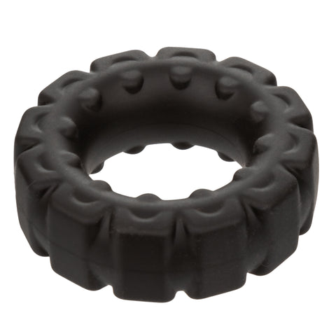 Alpha Liquid Silicone Prolong Tread Ring Black 1 Inch Diameter Stretchy Durable Waterproof COCK RINGS