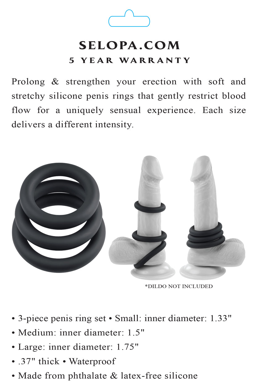 Selopa 3 Ring Circus 3-Piece Silicone Penis Ring Set > Cock Ring > Sets