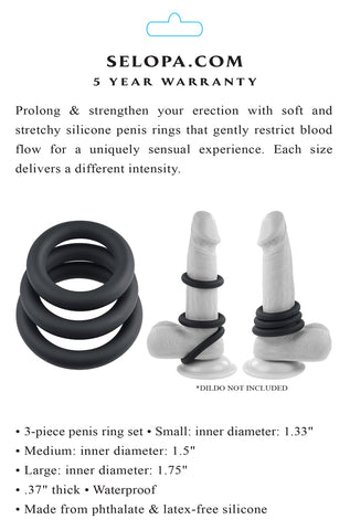 Selopa 3 Ring Circus 3-Piece Silicone Penis Ring Set COCK RING Set