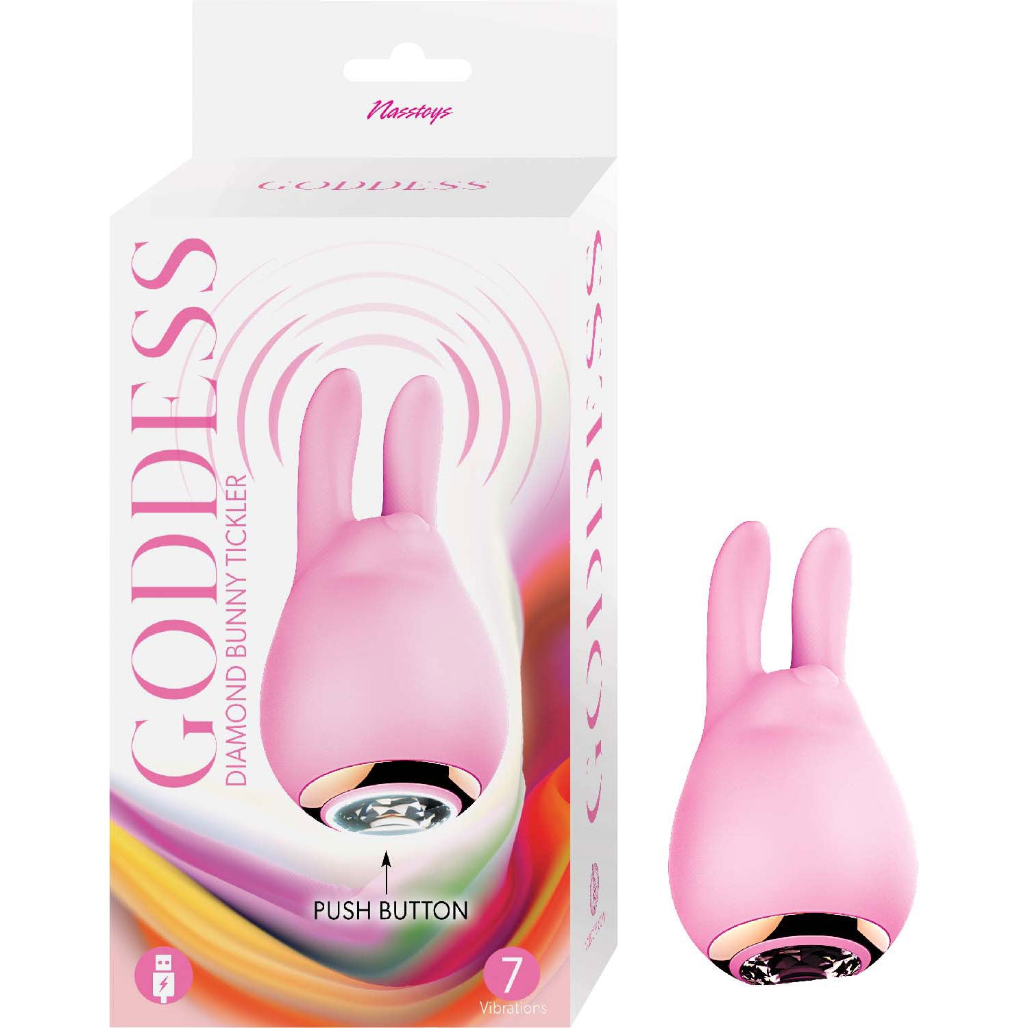 Goddess Diamond Bunny Tickler 4 Inch Pink Vibrator > Sex Toys For Ladies > Clitoral Vibrators and Stimulators