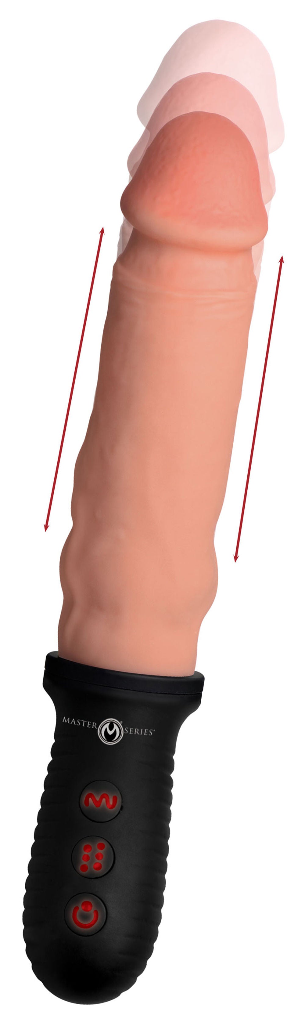 Auto Thrusting Vibrating Realistic Dildo with Handle Flesh Tone DONGS Vibrating