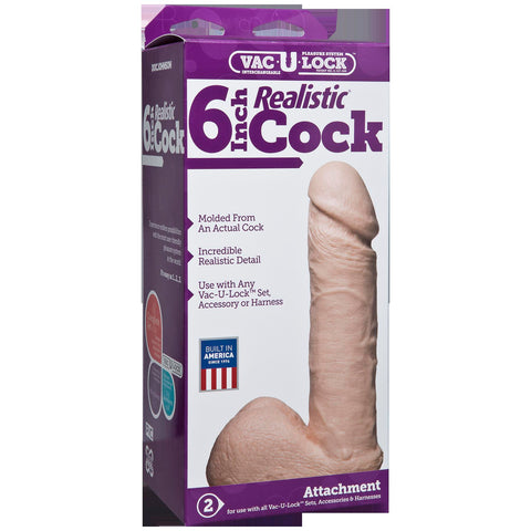 Vaculock 6 Inch Realistic Dildo Attachment Lifelike Dongs Realistic