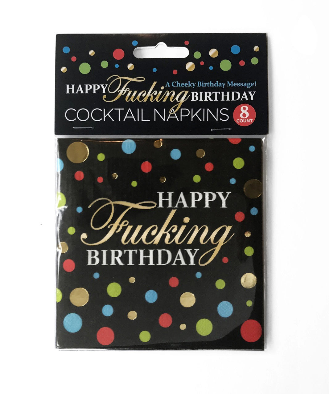 Happy Fucking Birthday Cocktail Napkins with Gold Foil Design Default Title Party Supplies