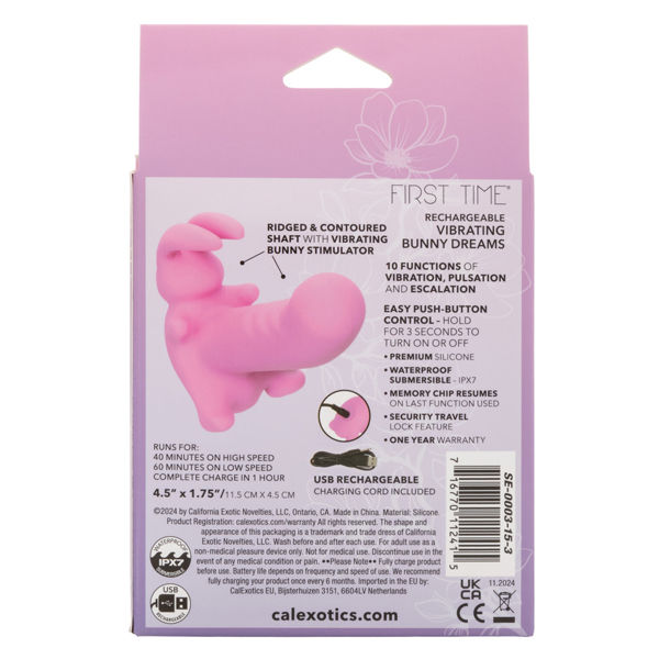 First Time Rechargeable Vibrating Bunny Dreams Pink VIBRATORS-RABBIT