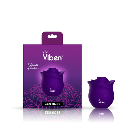 Zen Rose Wireless Clitoral Vibrator With 5 Speeds and Patterns Suction Stimulator