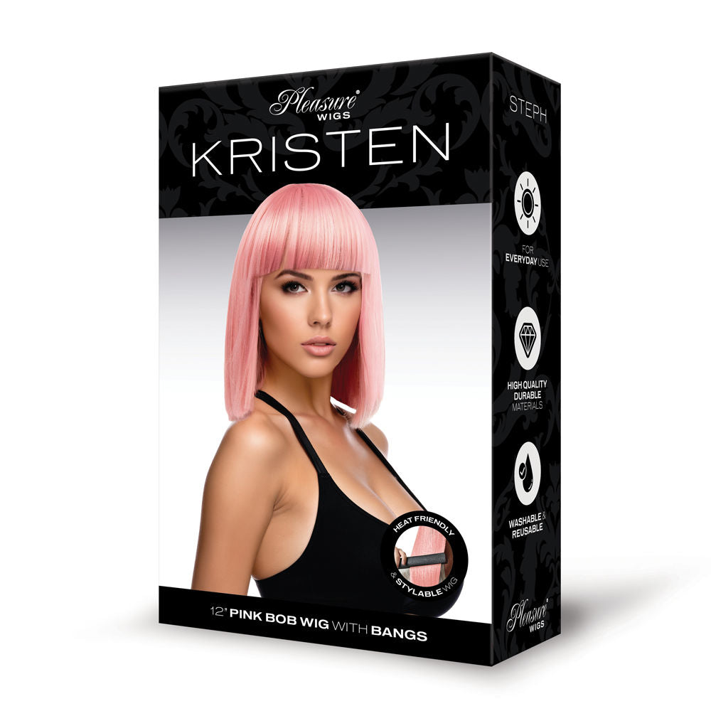 Kristen Premium Stylable Pink Wig for Adult Intimacy Use Pink Wigs