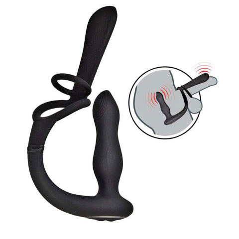 Nasstoys Enhancer Vibro Plug and Penis Sheath (Black) – Rechargeable Vibrating Anal Plug and Penis Sheath ANAL TOYS
