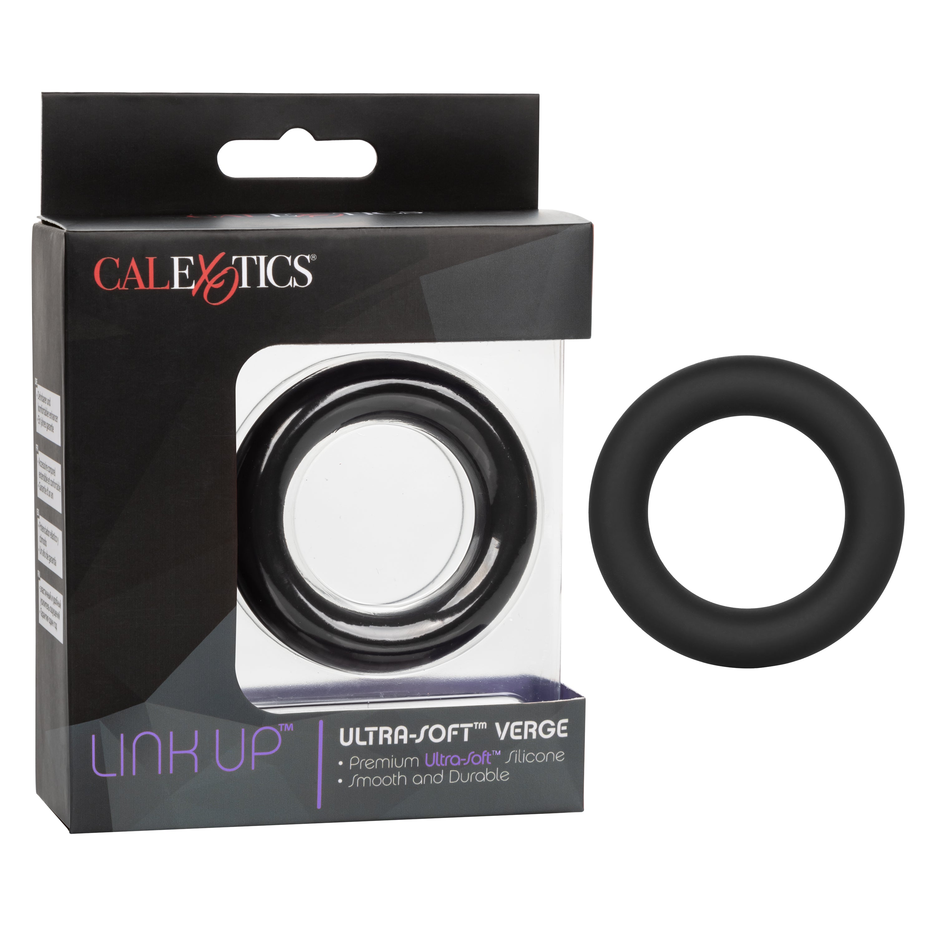 Link Up Ultra-Soft Verge Black Premium Silicone Stretchy Enhancer Ring Black COCK RINGS