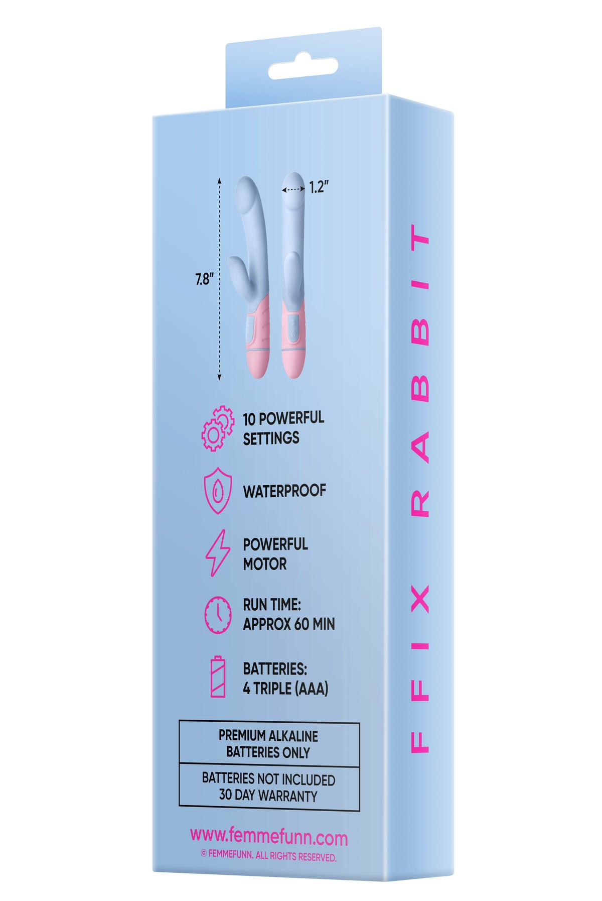 Ffix 7.8 Inch Rabbit Wand Vibrator Light Blue 20-Mode > Vibrators > Ladies > Rabbit