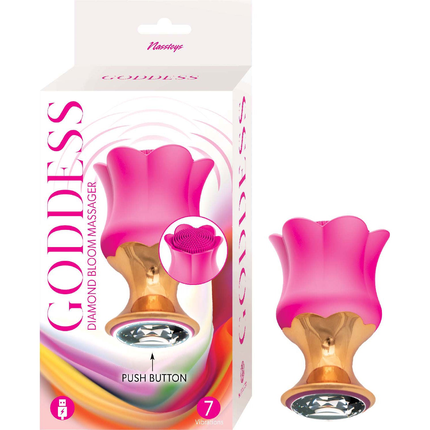 Nasstoys Goddess Diamond Blooming Clitoral Massager Fushcia STIMULATORS
