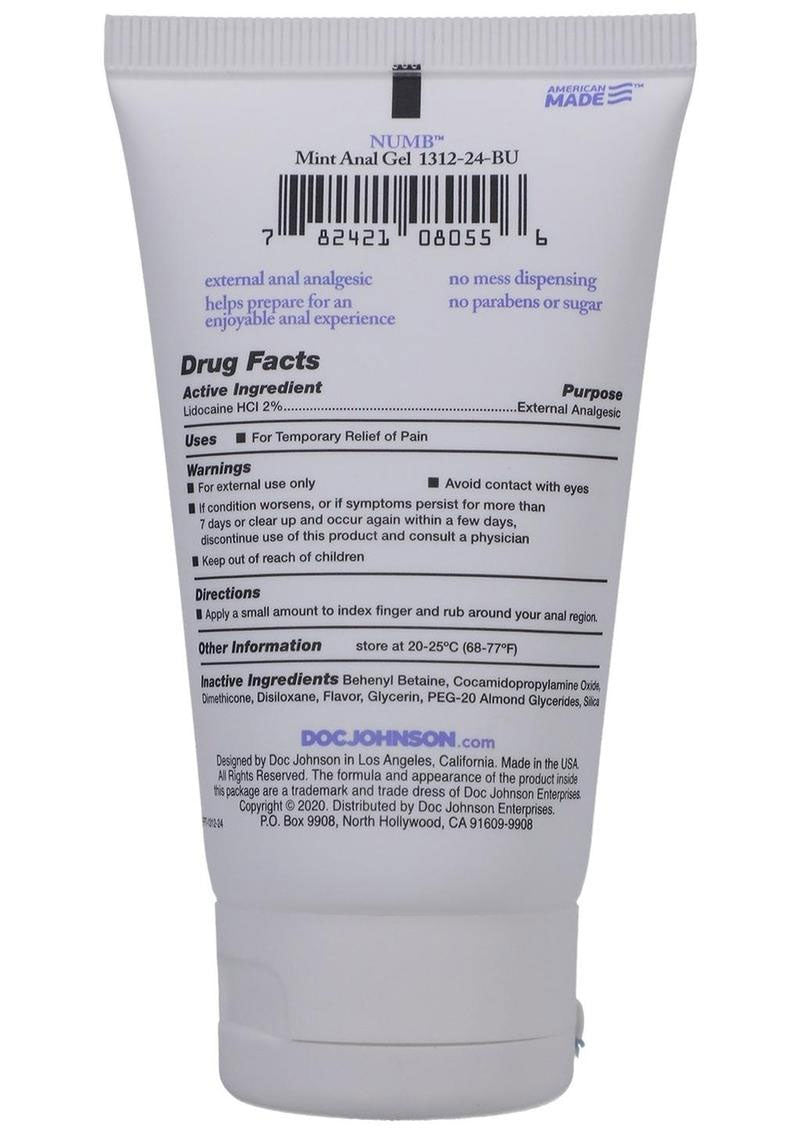 Doc Johnson Mint Anal Numb Gel 2 Oz Desensitizing Cream > Lube > Anal