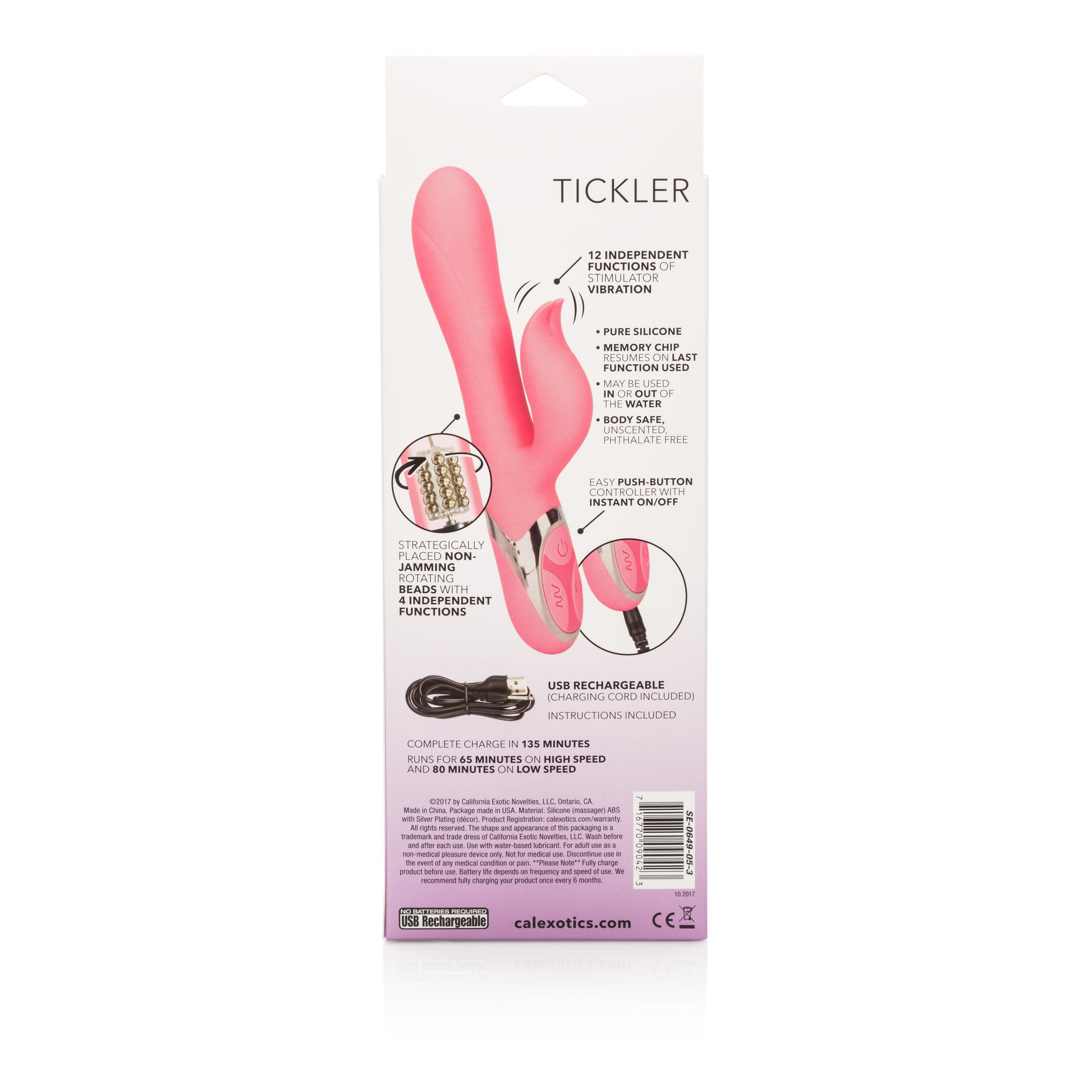 Enchanted Tickler Rechargeable Vibrator with Rotating Beads VIBRATORS-RABBIT