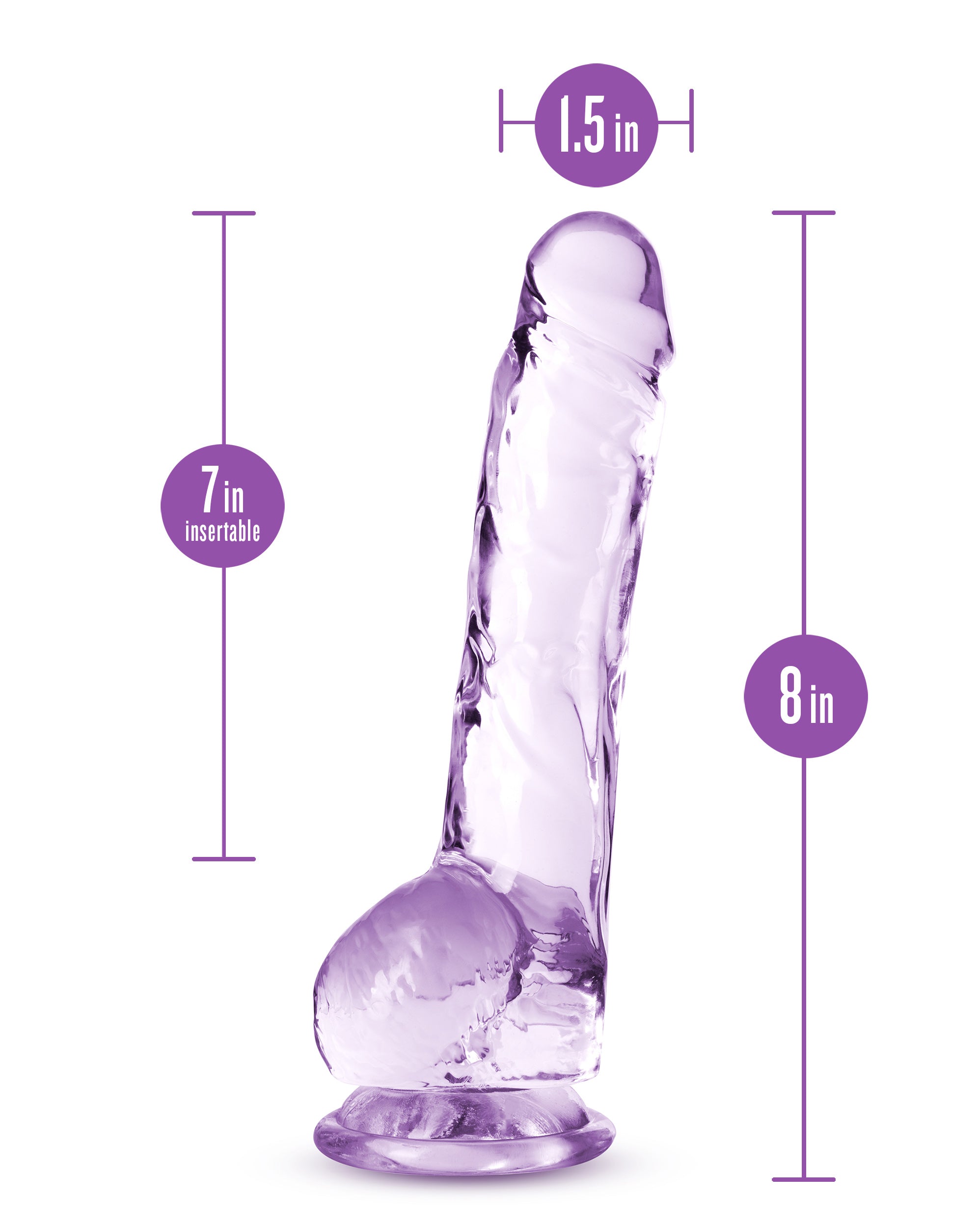 Naturally Yours 8 Inch Crystaline Dildo Amethyst DONGS